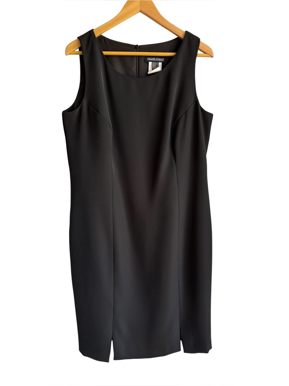 Frank Lyman Timeless Black Dress Sz 16 Sleeveless LBD Classic Formal Capsule